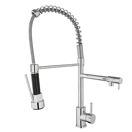 Professional chrome kitchen faucet with separate manual spray head