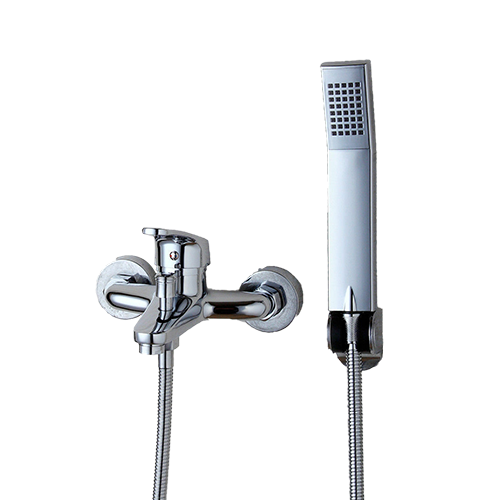 Chrome bath tap including hand shower