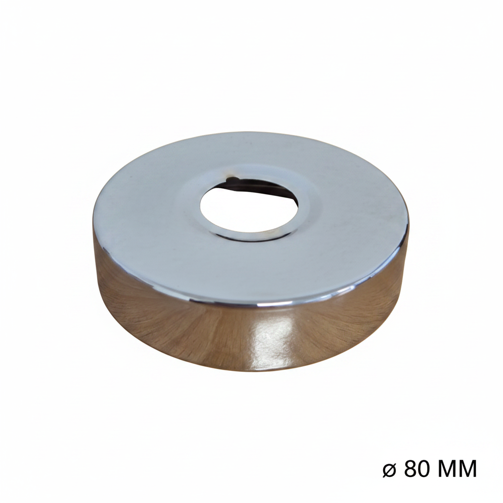 Chroom rozet 80 mm | Afdekrozet kraan