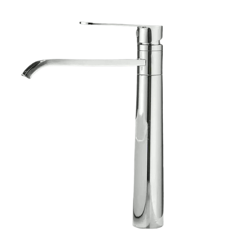 Hoge opbouw wastafelkraan voor opzetwastafel – Chroom