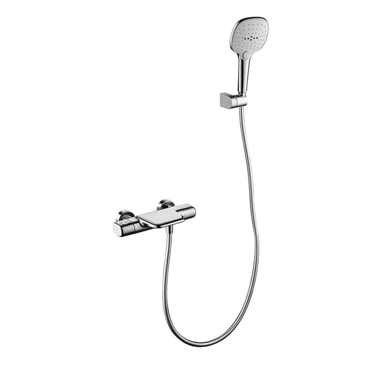 Thermostatische waterval badkraan met handdouche – chroom