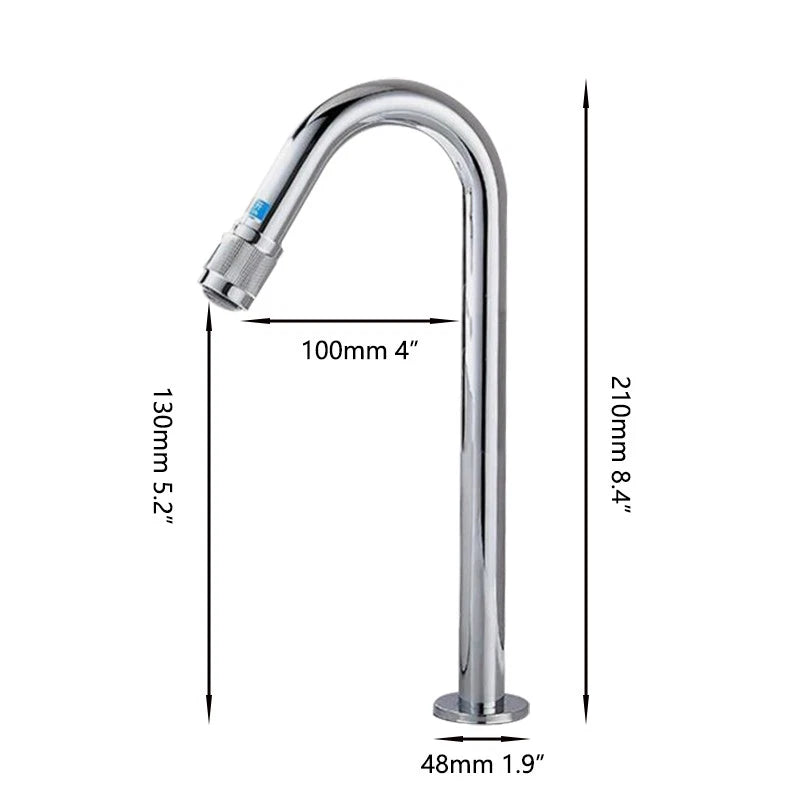 Koudwater fonteinkraan chroom – bediening aan de uitloop