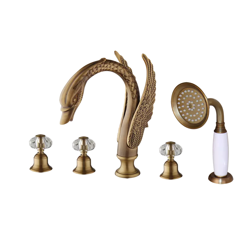 Malvizza Bronze-colored 5-piece bath tap