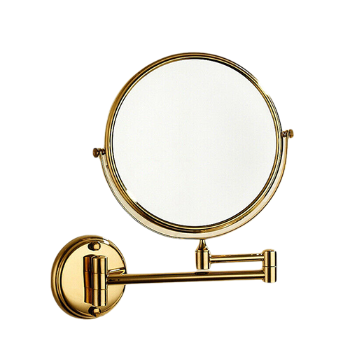 Golden makeup mirror