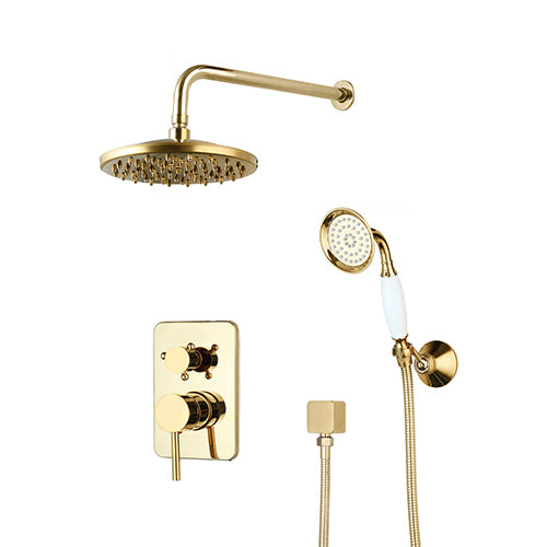 Nostalgic golden built-in shower