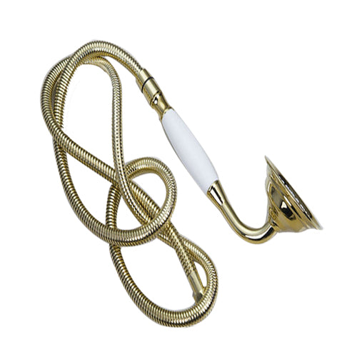 Goldfarbener Brauseschlauch mit Handbrause