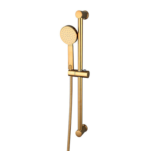 Goldfarbene Duschstange mit Handbrause