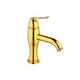 Gold-colored washbasin tap