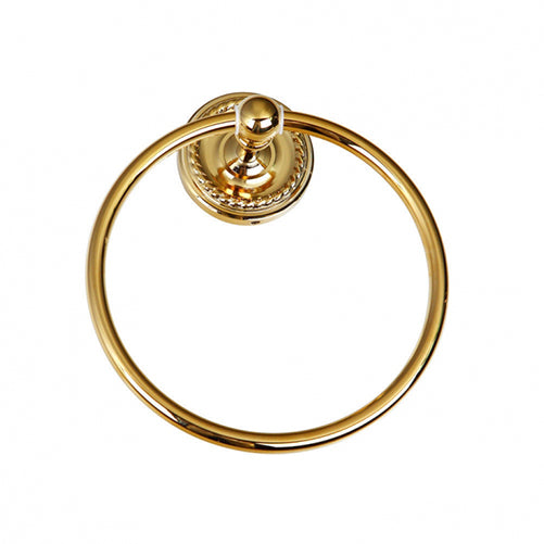 Gold towel ring with a gold-colored finish
