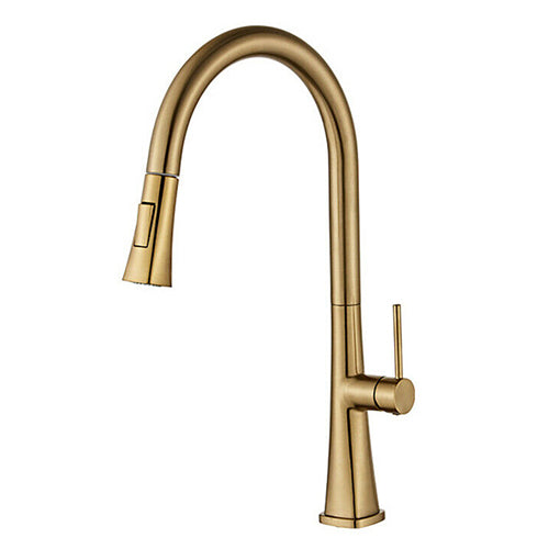 Brushed gold kitchen faucet