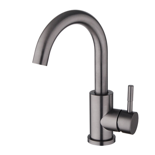 Gun metal washbasin tap with rotating neck
