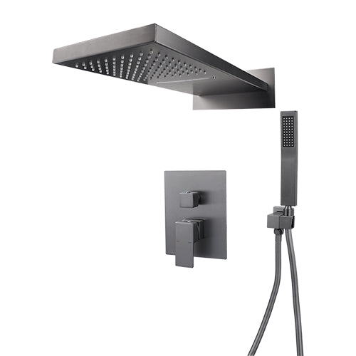 Luxury Gun Metal Built-in Rain Shower