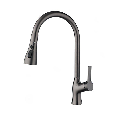 Kitchen faucet gun metal with pull-out spray head