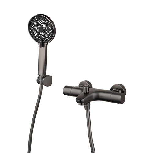 Thermostatischer Badewannenhahn aus Rotguss mit Handbrause