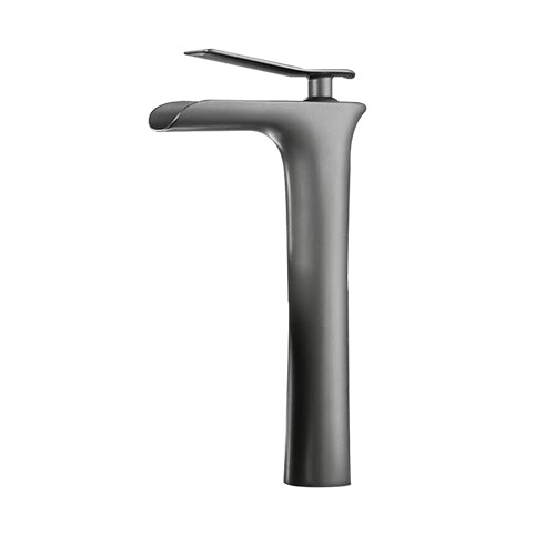 Gun metal waterfall mixer tap