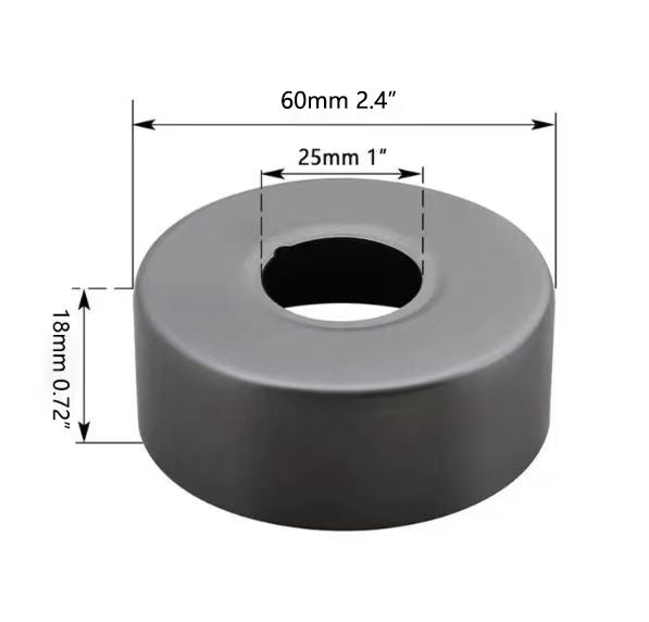 Gun metal rozet badkraanrozet 18 MM