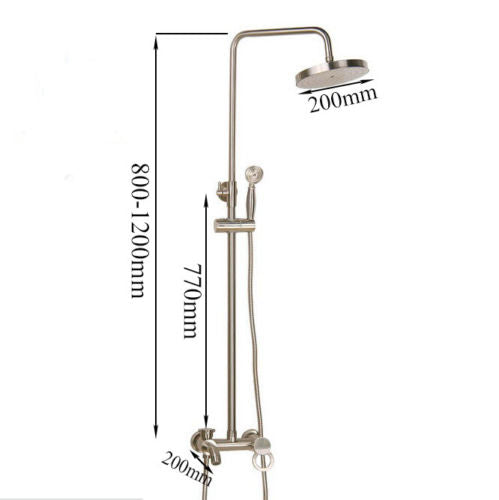 Aufputz-Brausegarnitur mit Armatur und Brausekopf 20 CM
