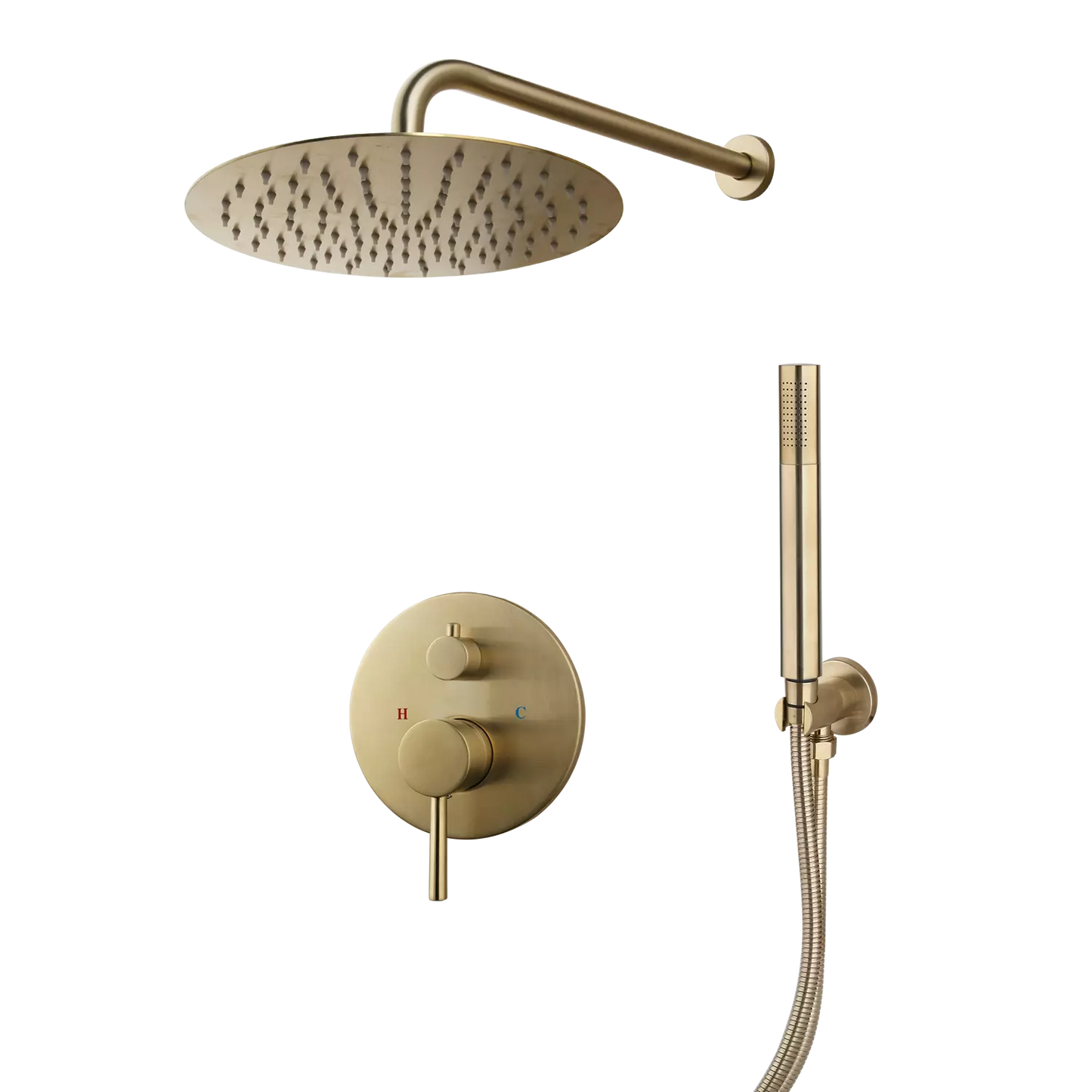 Brushed gold shower set