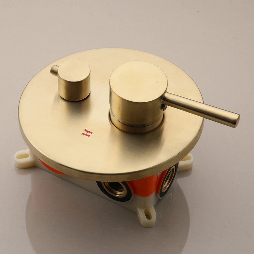 Brushed gold shower set