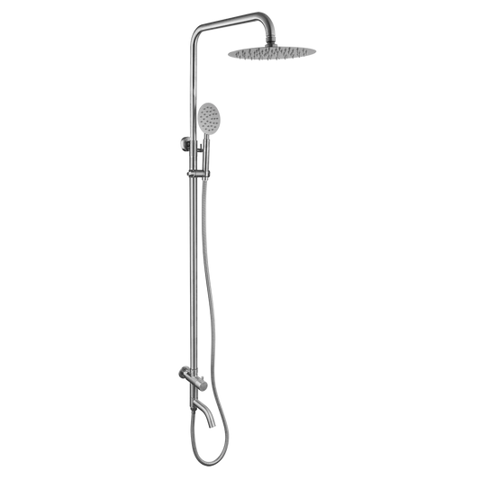 Minimalistische opbouw doucheset 3-weg – geborsteld nikkel