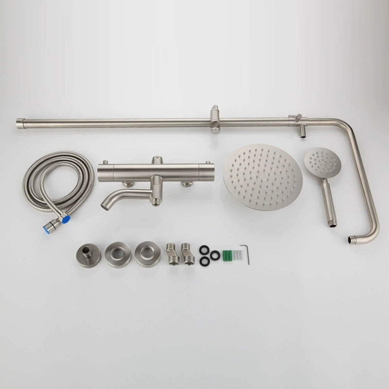 Brushed nickel shower set thermostatic