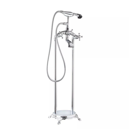 Landelijke chroom vrijstaande badkraan