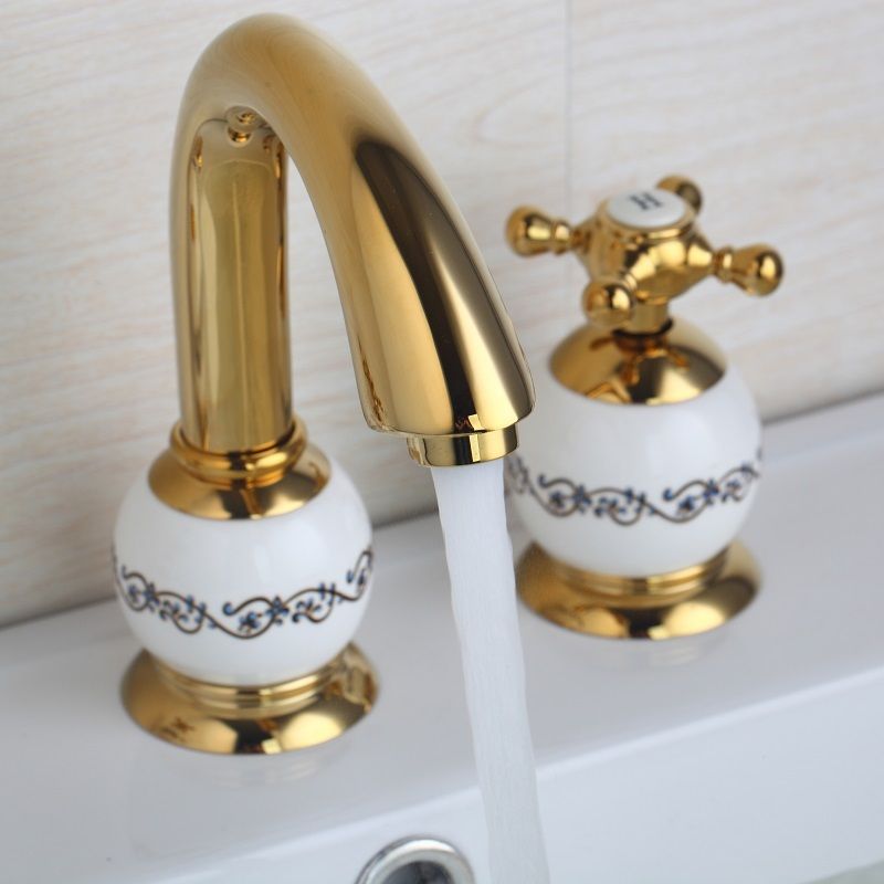 Goldfarbener Einbauhahn 3-teilig