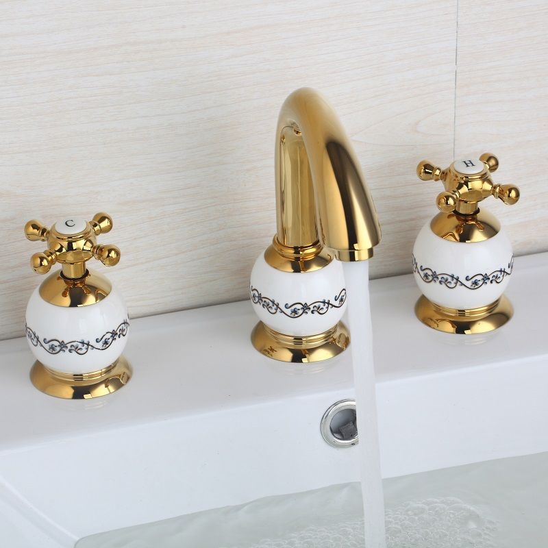 Goldfarbener Einbauhahn 3-teilig