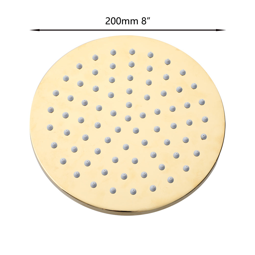 Ronde goudkleurige douchekop – 200 mm
