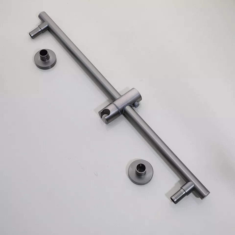 Gun Metal Shower Faucet with Sliding Bar and Hand Shower