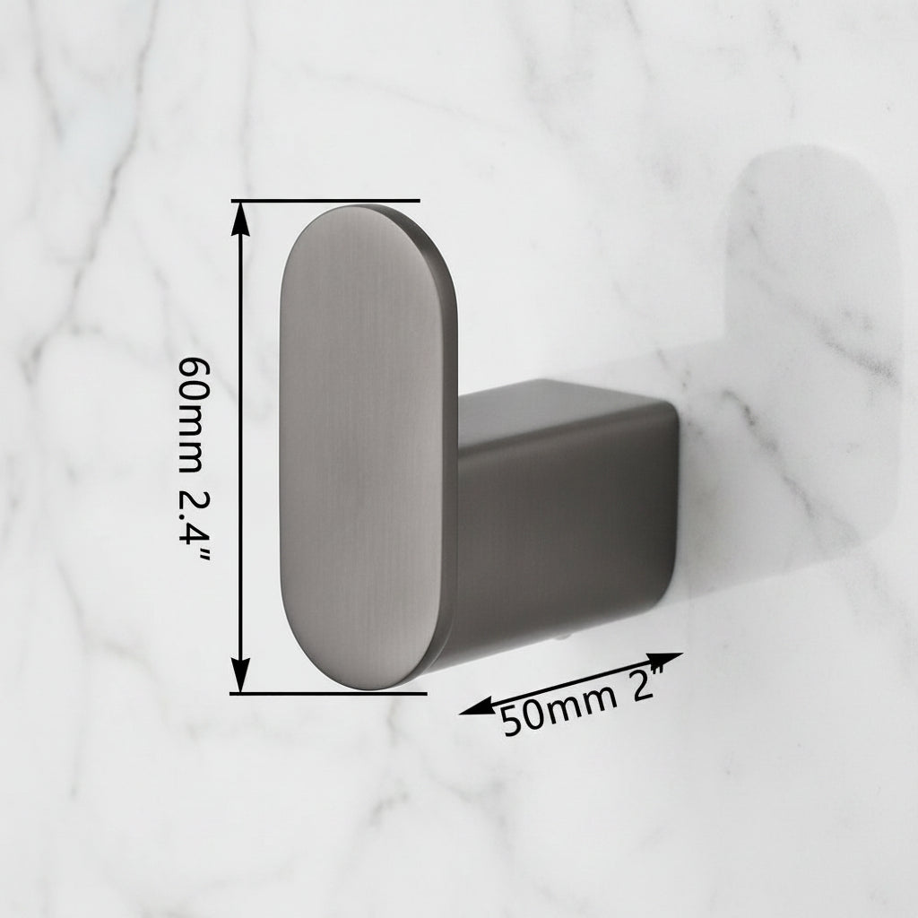 Badkamerhaak Gun metal