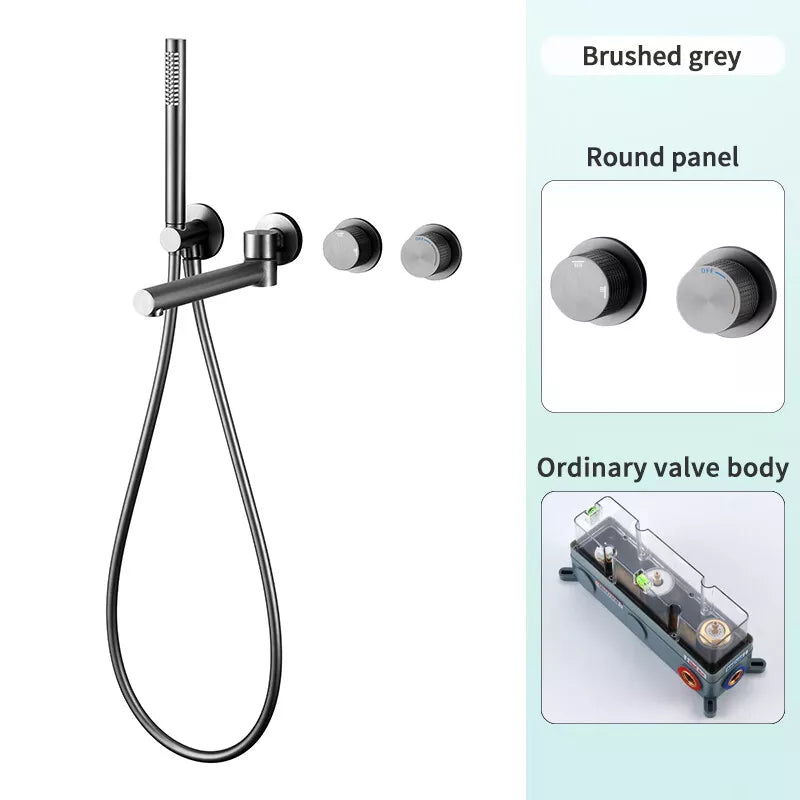 Eingebauter Badewannenhahn aus Rotguss