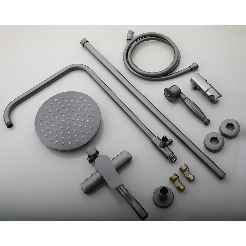 Gun metal surface-mounted shower rain shower