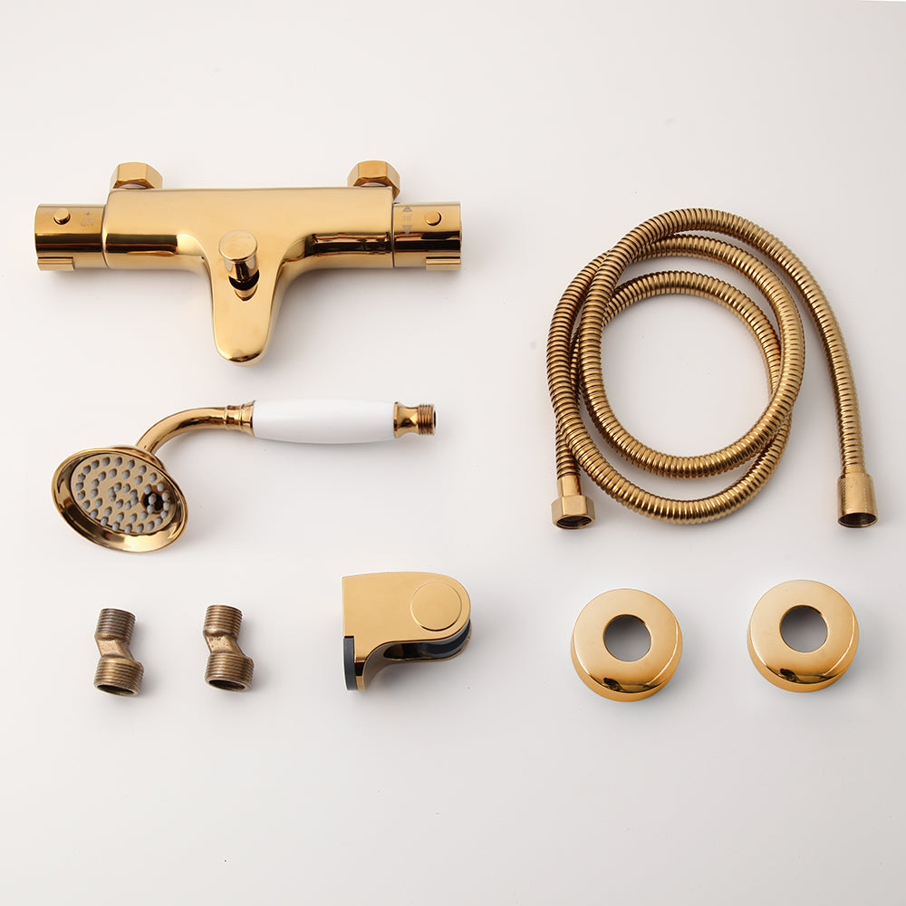 Gold Thermostat-Badewannenarmatur
