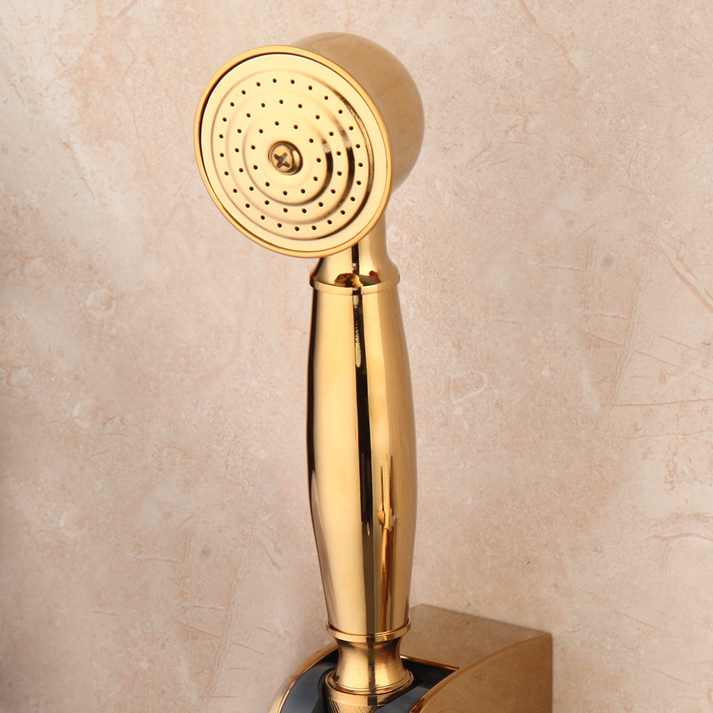 Gold thermostatic bath tap