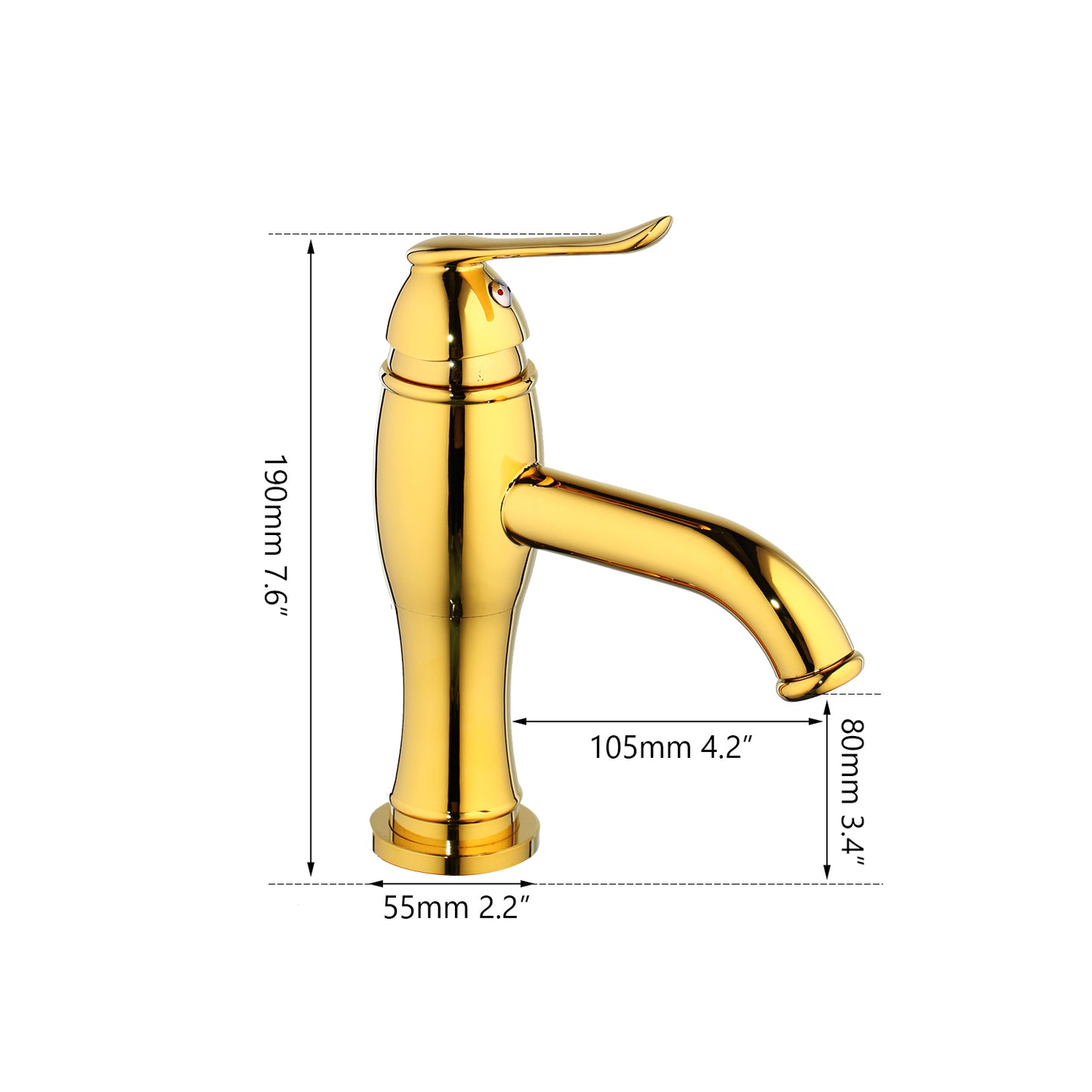 Gold-colored washbasin tap