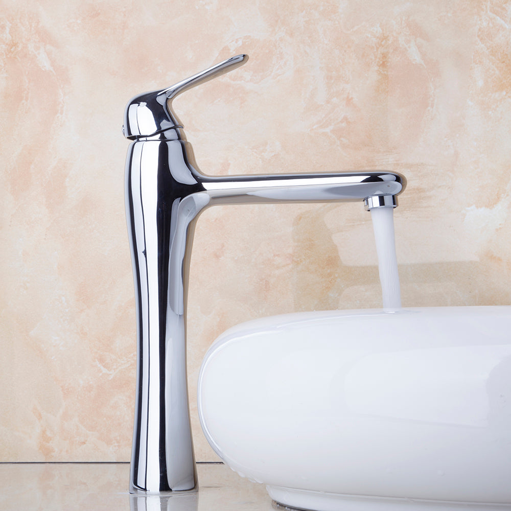 Elegant chrome mixer tap