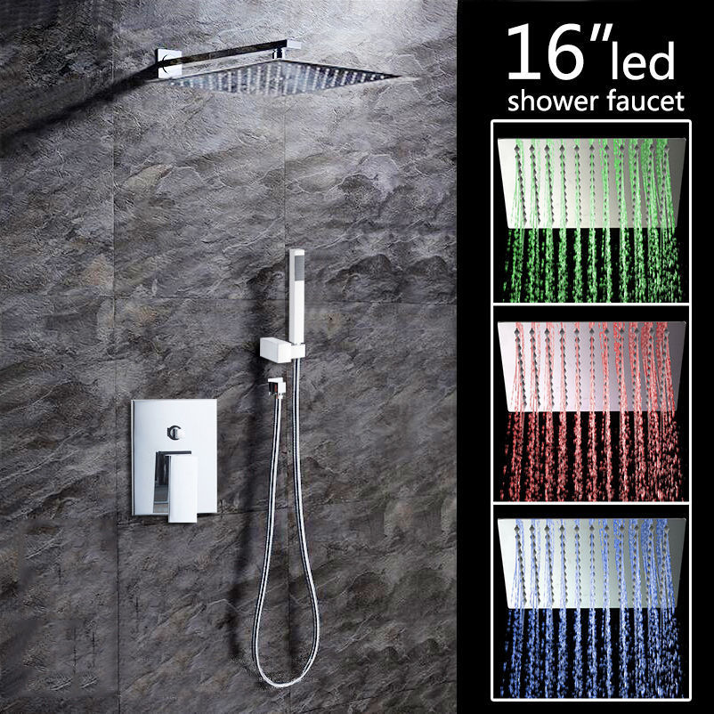 LED-Einbaudusche in Chrom