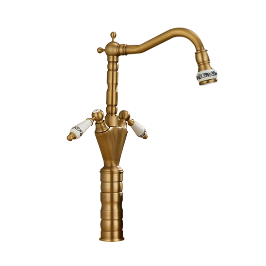 Hohes Modell Landhaus-Mischbatterie | Bronzefarben