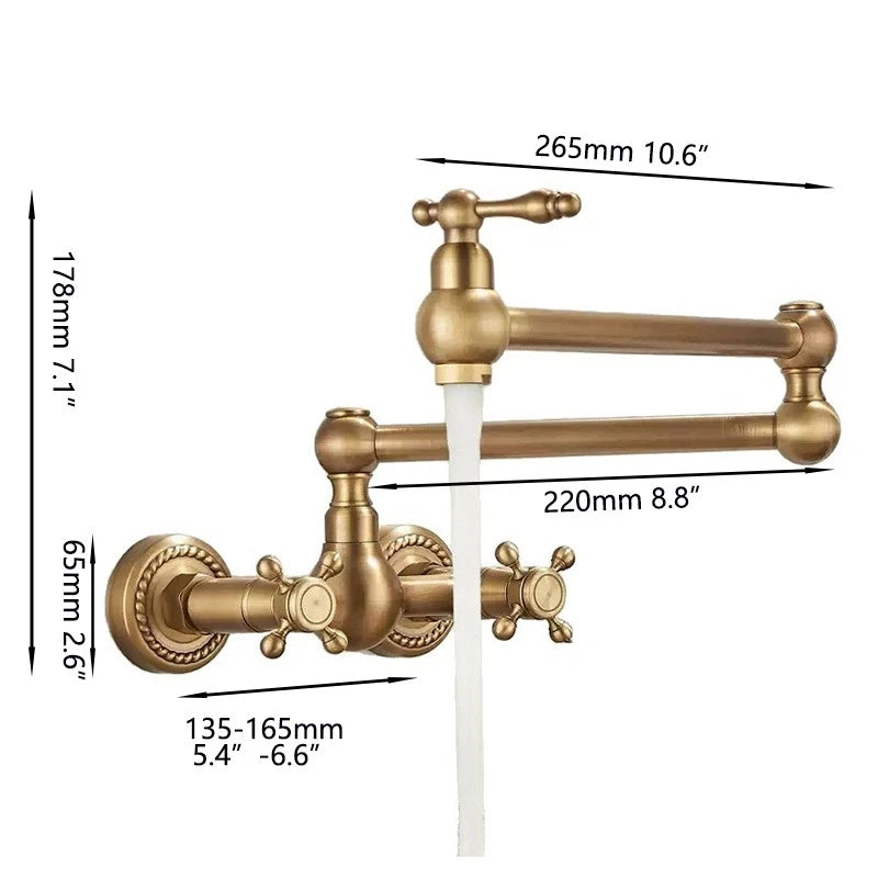 Wall-mounted mixer tap – rustic nostalgic bronze