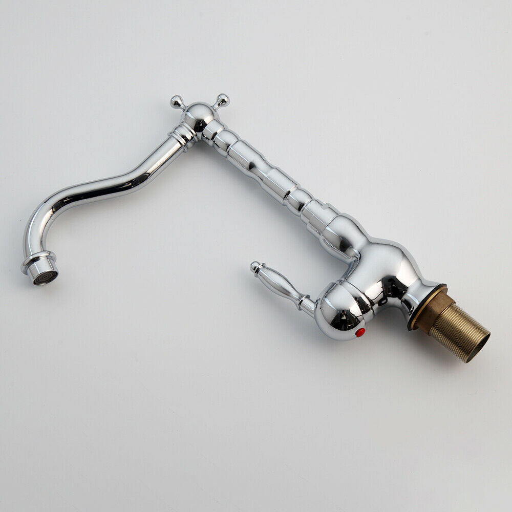 Chrom-Mischbatterie in rustikaler Optik