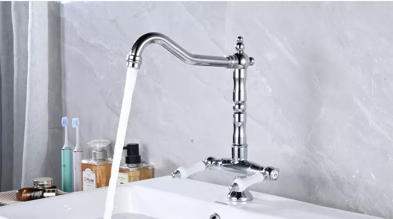 Country Nostalgic Kitchen Faucet in Chrome