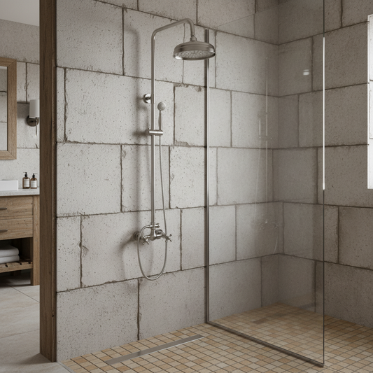 Opbouw regendouche – geborsteld nikkel