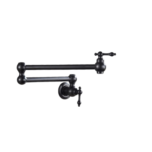 Country-style swivel cold water tap – black