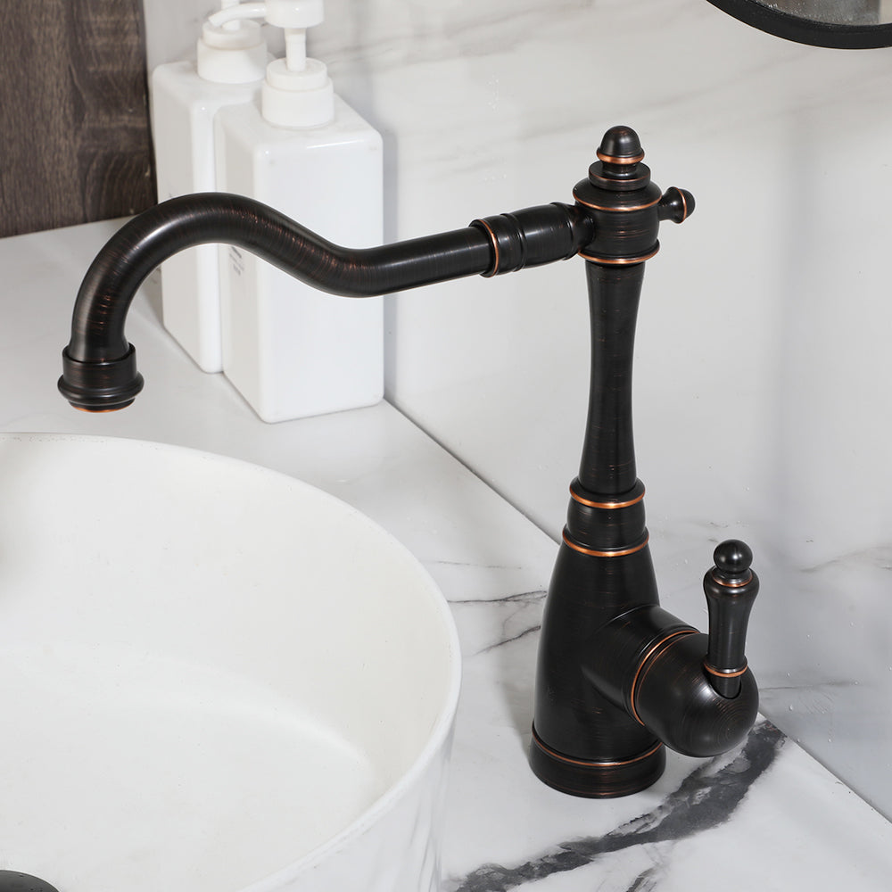 Country washbasin tap oil bronze color