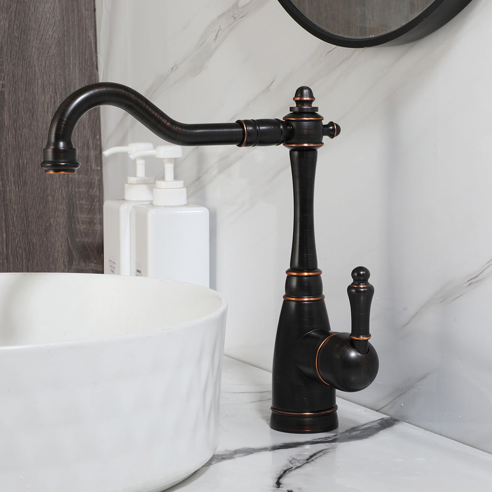 Country washbasin tap oil bronze color