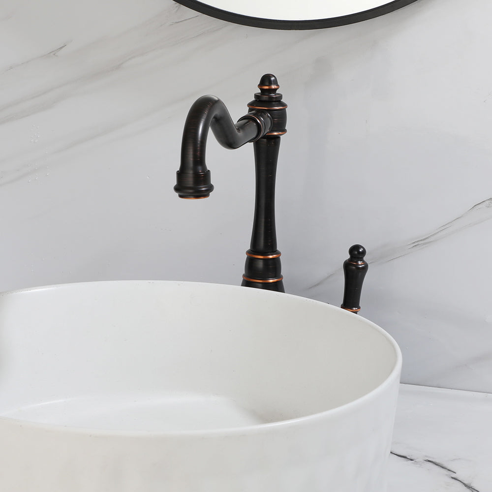 Country washbasin tap oil bronze color