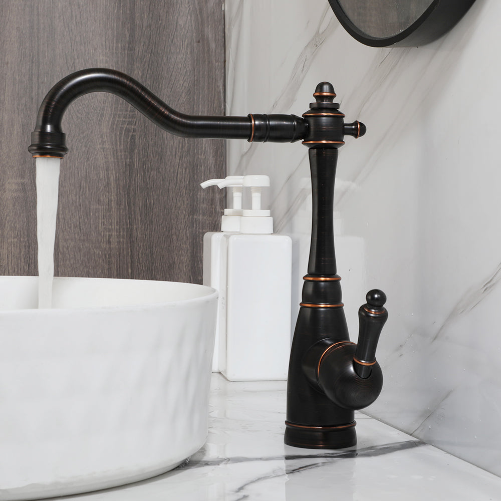Country washbasin tap oil bronze color