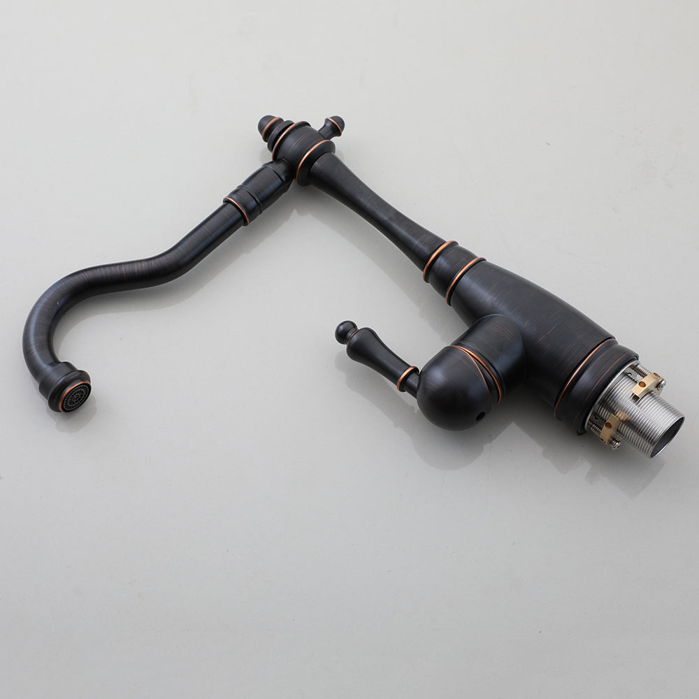 Country washbasin tap oil bronze color