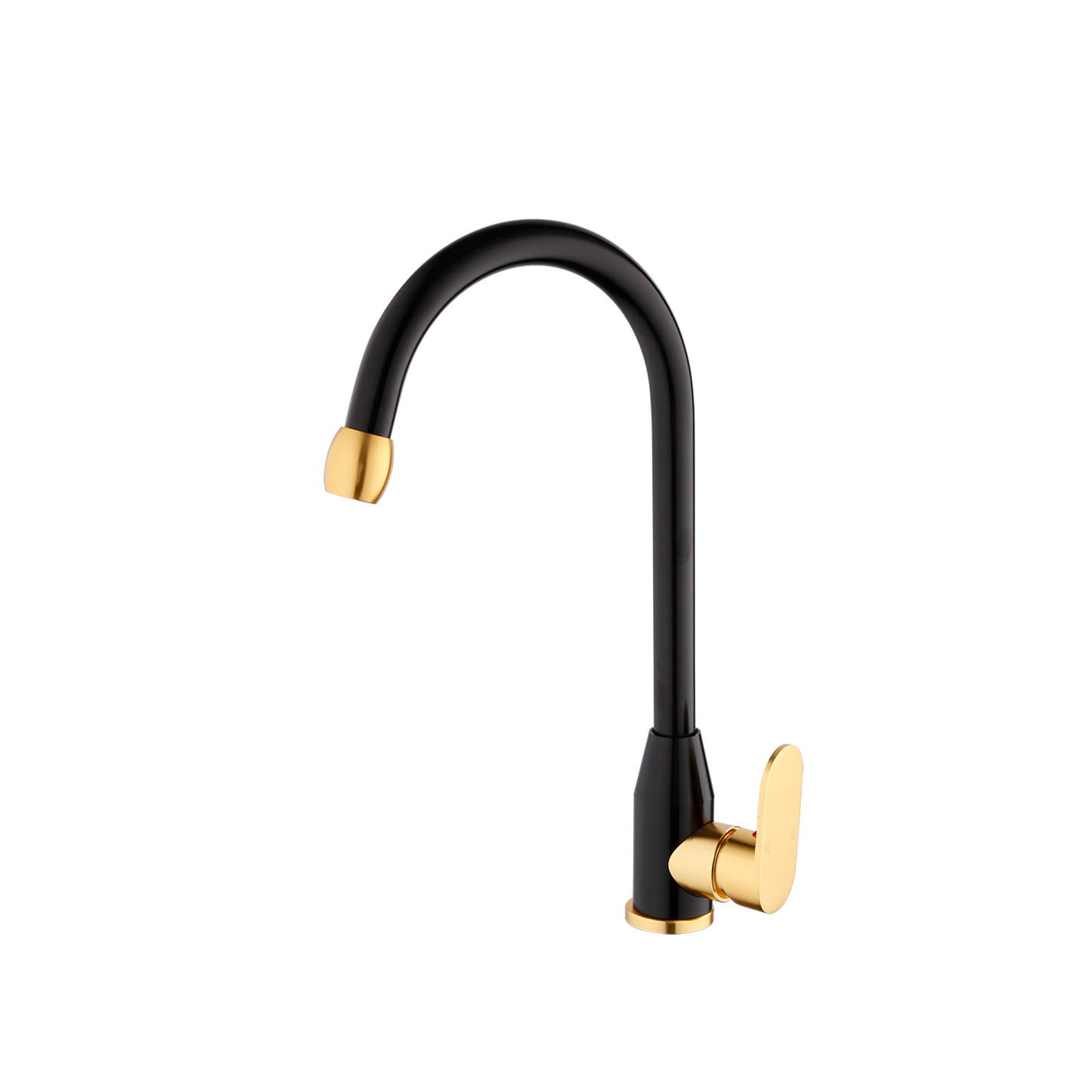 Black and gold kitchen faucet